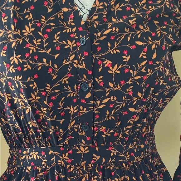 Old Navy Black Floral Long Sleeve Dress - Picture 5 of 5